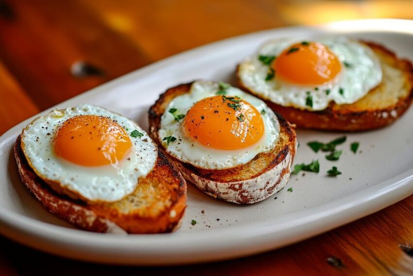 Frühstücksgenuss: Spiegeleier auf Toast