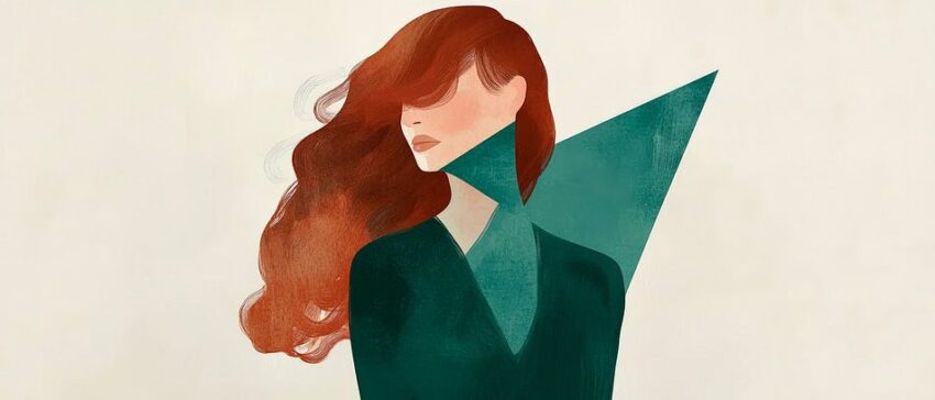 Futuristische Frau mit fließendem Haar
