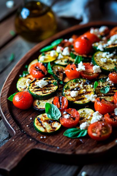 Gegrilltes Gemüse mit Feta – Farbenspiel