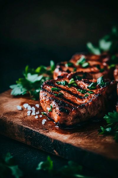 Gegrilltes Steak mit frischen Kräutern