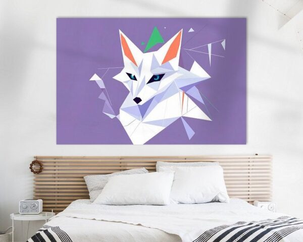 Geometrische Eleganz – Fox Portrait Kreativer Fuchs – face