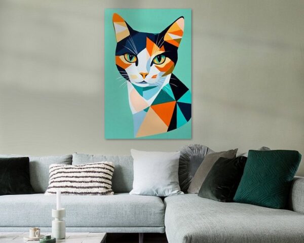 Geometrische Eleganz – Katzenportrait