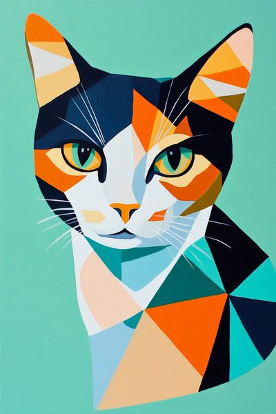 Geometrische Eleganz – Katzenportrait