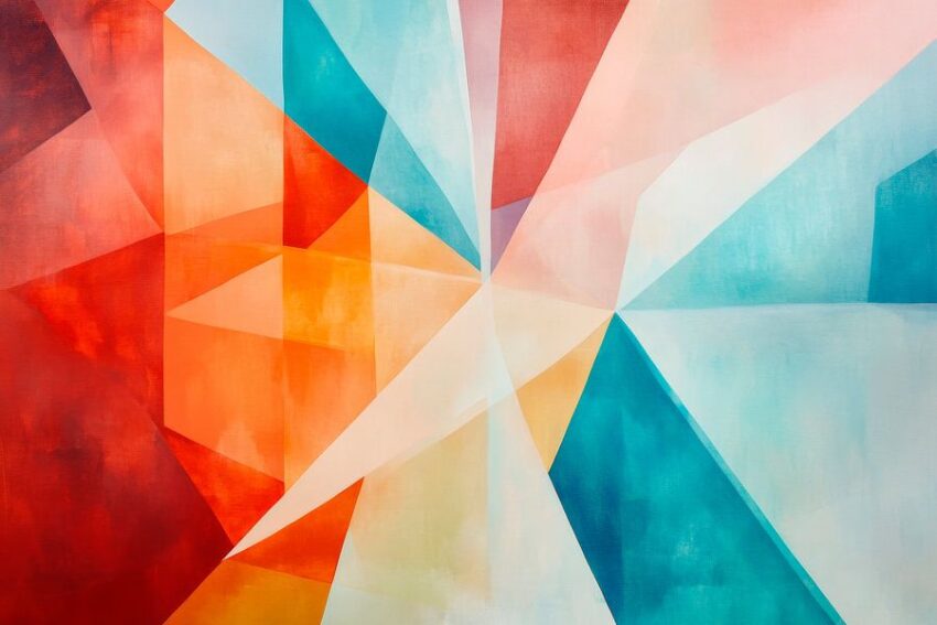 Geometrische Farben und Formen entfaltet