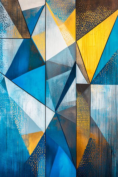 Geometrische Harmonie in Blau und Gold