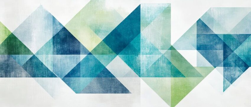 Geometrische Harmonie in Blau und Grün