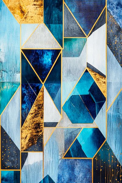 Geometrische Melodie – Blau und GoldKaleidoskop der Träume