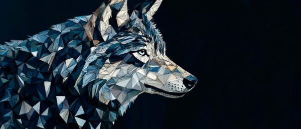 Geometrischer Wolf – Facettenreiche Eleganz