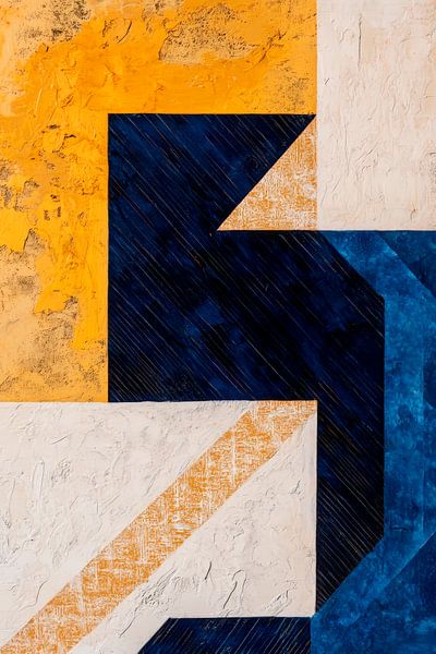 Geometrisches Spiel mit Blau und Gold