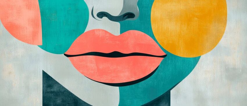 Gesichtsstudie mit Farben und Formen