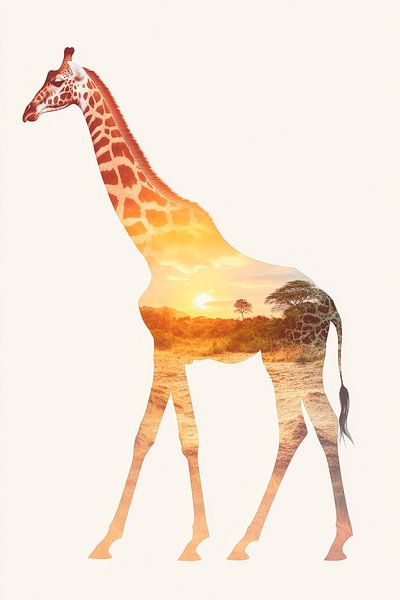 Giraffe im Sonnenuntergang