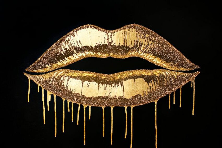 Goldene Lippen mit Farbverlauf – Glamourös