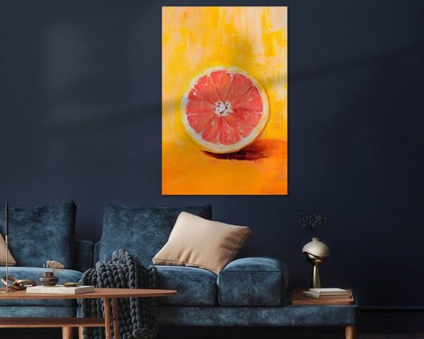 Grapefruit auf leuchtendem Gelb – Kreativ