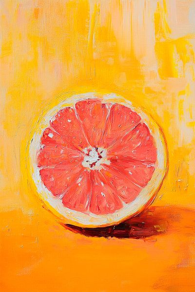 Grapefruit auf leuchtendem Gelb – Kreativ