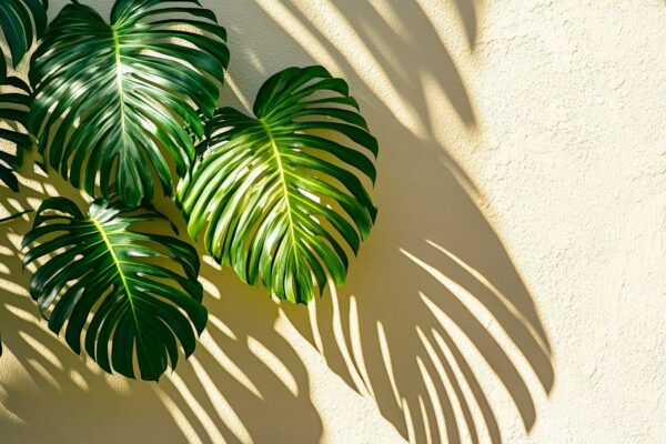 Grüne Monstera-Blätter im Licht