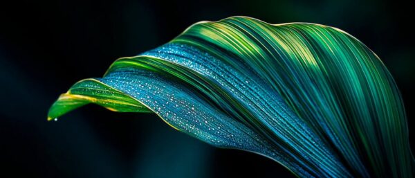 Grünes Blatt mit Wassertropfen