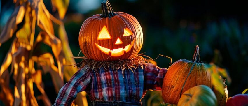 Halloween-Kürbis mit lustigem Gesicht