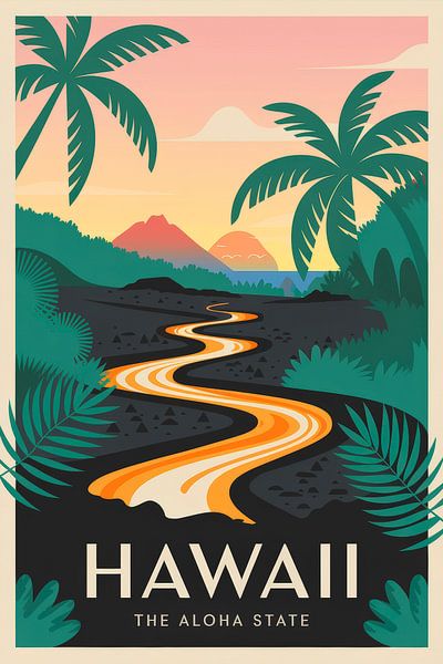 Hawaii Vintage Travel Poster