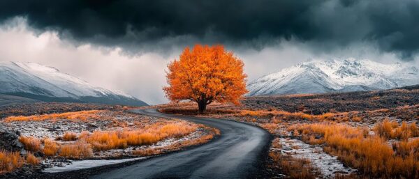 Herbstbaum in der Landschaft