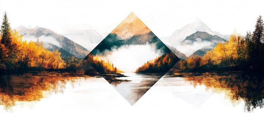Herbstliche Berglandschaft mit Spiegelung