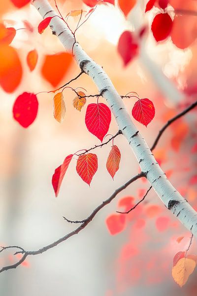 Herbstliche Blätter am Ast – Zart und schön