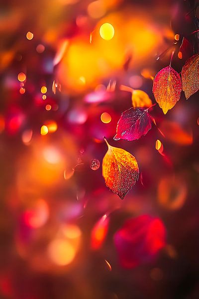 Herbstliche Blätter mit Lichtspiel