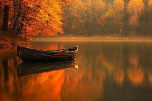 Herbstliche Idylle am Seeufer