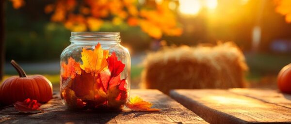 Herbstliche Stille mit bunten Blättern