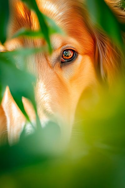 Hundeblick im Grünen