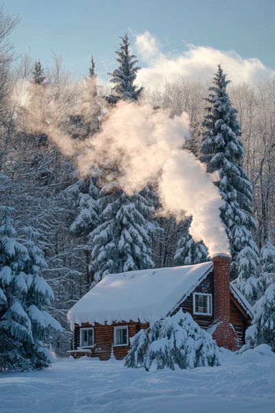 Hütte im Schnee