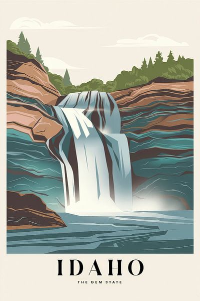 Idaho Vintage Travel Poster