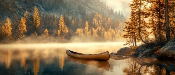 Idyllische Morgenszene am See