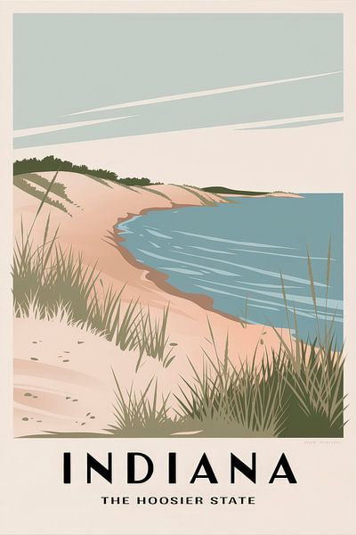 Indiana Vintage Travel Poster