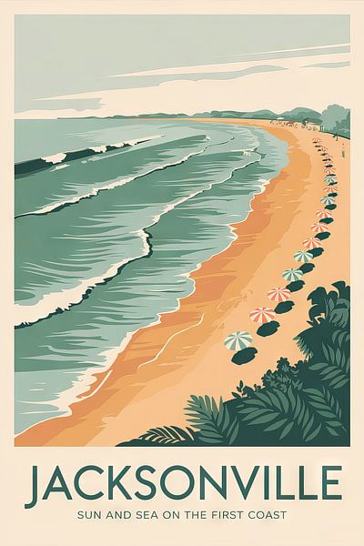 Jacksonville, Florida Vintage Travel Poster