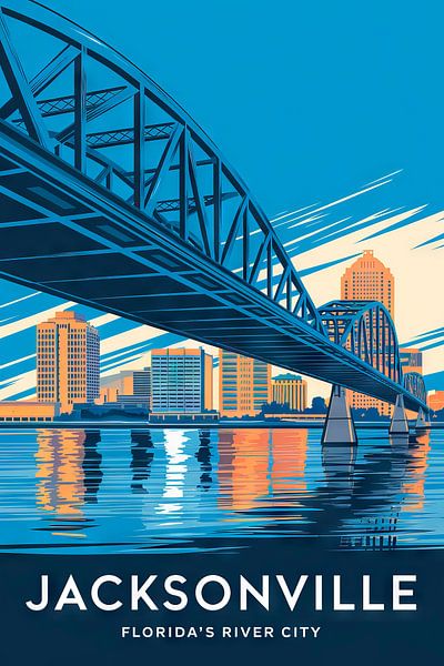 Jacksonville, Florida Vintage Travel Poster