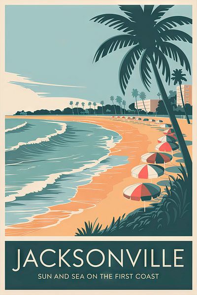 Jacksonville, Florida Vintage Travel Poster