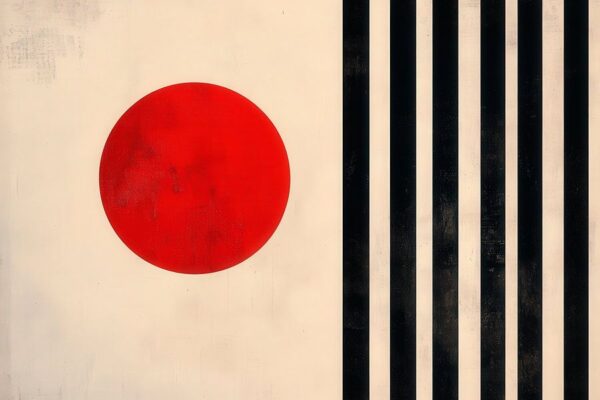 Japanische Flagge mit Streifen