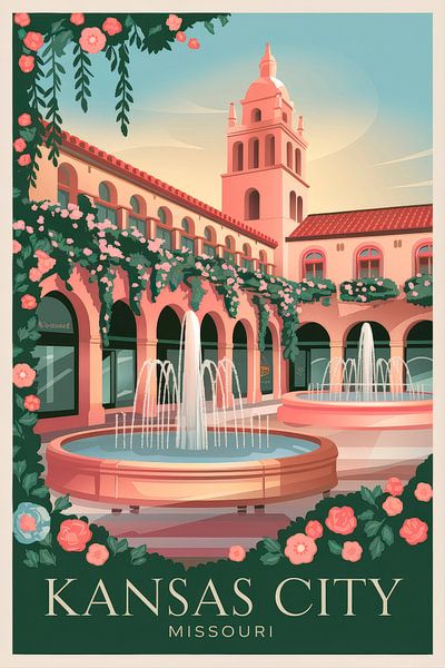 Kansas City, Missouri Vintage Travel Poster