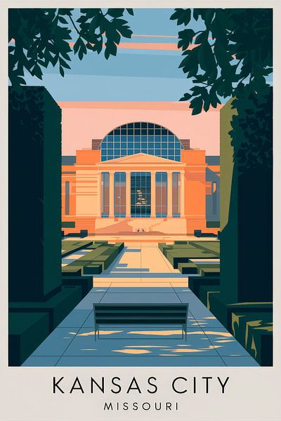 Kansas City, Missouri Vintage Travel Poster