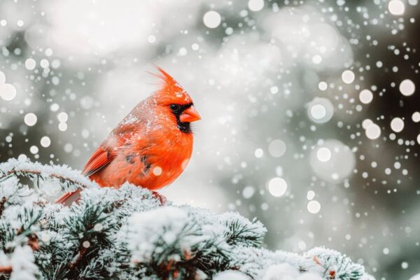 Kardinal im Schnee