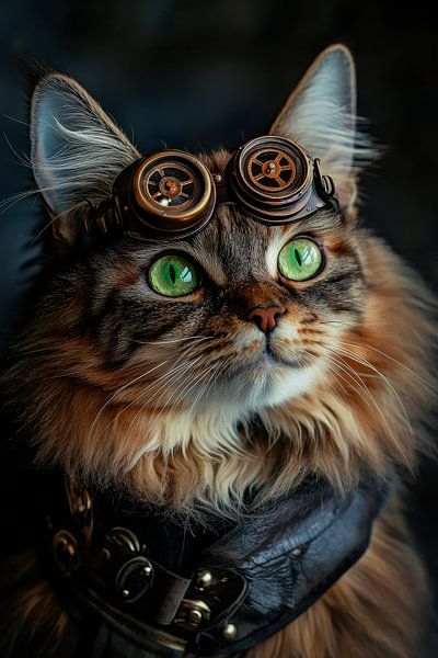 Katze im Steampunk-Look – Kreativ