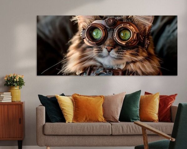 Katze mit Steampunk-Brille