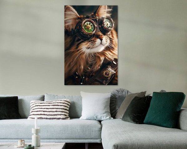 Katze mit Steampunk-Brille