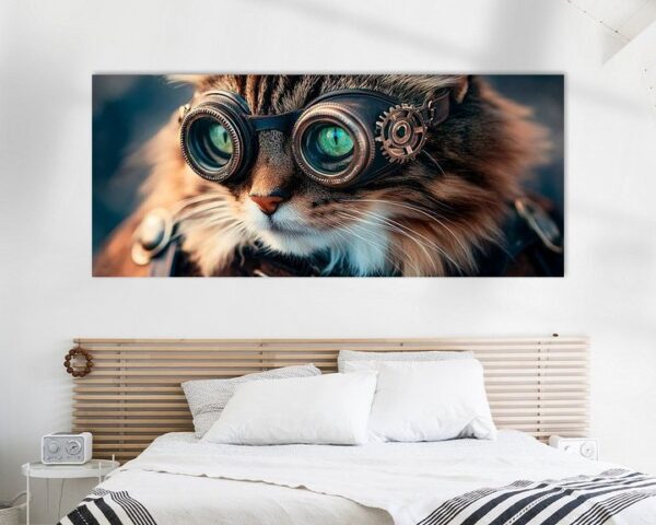 Katze mit Steampunk-Brille