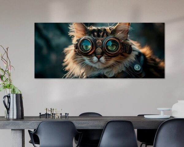 Katze mit Steampunk-Brille – Kreativ