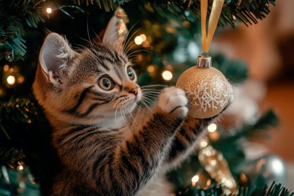 Katze Weihnachtsbaum