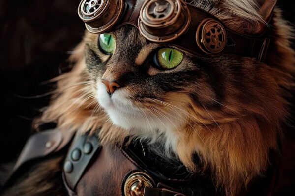 Katzensicht im Steampunk-Stil