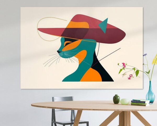 Katzenweise Kunst – Bunte Silhouette