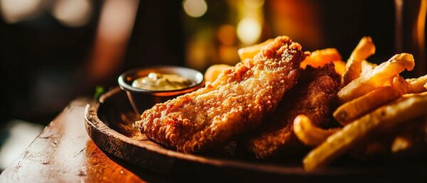 Knuspriges Fischfilet mit Pommes frites