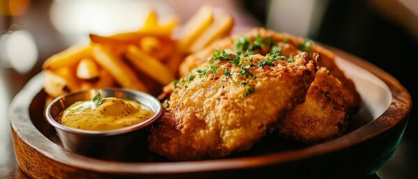 Knuspriges Hähnchen mit Pommes Frites